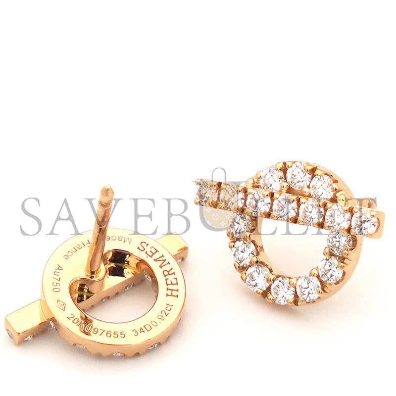 h**mes finesse Di*m*nd 18k rose gold earrings